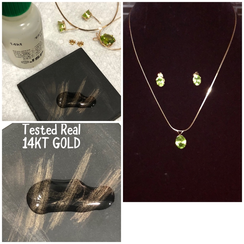 💰SOLD!💰14KT Gold 4.5 Cwt Peridot Matching Set - Picture 7 of 7